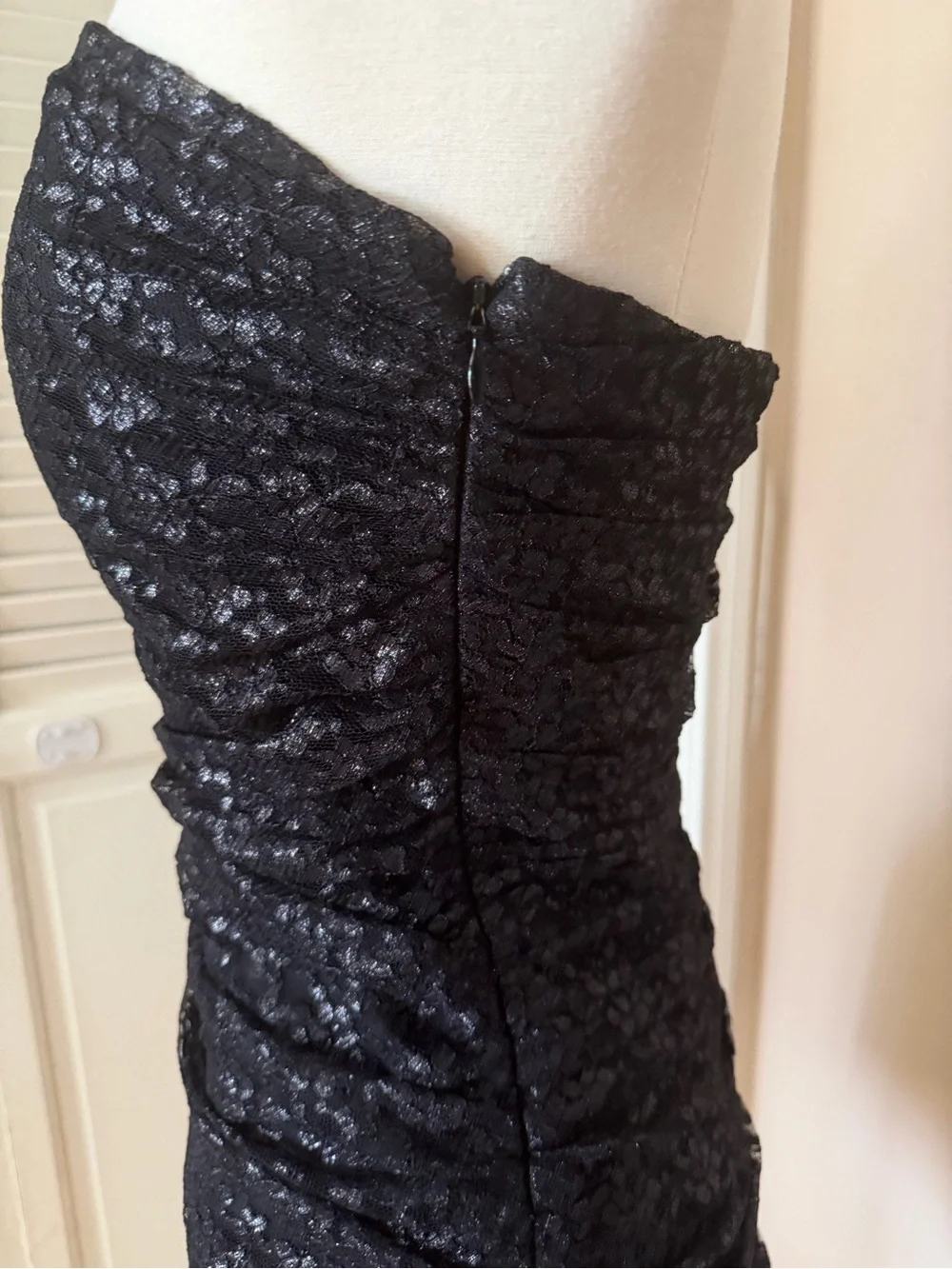 Betsey Johnson Black Strapless Lace Party Dress - Picture 4 of 11